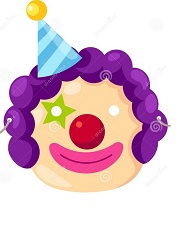 çocuklar için hazır kağıttan Palyanço maskesi şablonu